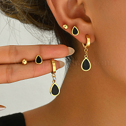 3Pairs 201 Stainless Steel Teardrop & Round Earring Sets&nbsp;NV3821