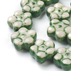 Handmade Porcelain Flower Beads Strands&nbsp;PORC-G006-15B