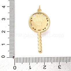 Brass Micro Pave Cubic Zirconia Pendants&nbsp;KK-U076-04G-03