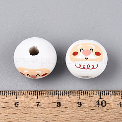 Christmas Spray Painted Schima Wood Beads&nbsp;WOOD-T032-38B