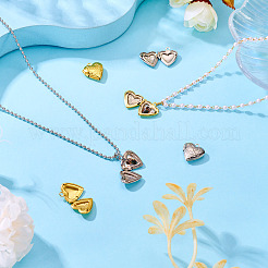 4Pcs 2 Colors Brass Locket Pendants&nbsp;KK-TA0001-66