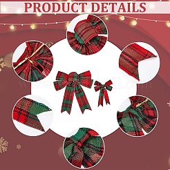 10Pcs 2 Style Christmas Theme Tartan Pattern Polyester Bowknot&nbsp;AJEW-CA0002-64