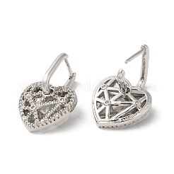 Hollow Heart Rack Plating Brass Micro Pave Cubic Zirconia Dangle Hoop Earrings&nbsp;EJEW-A027-06P