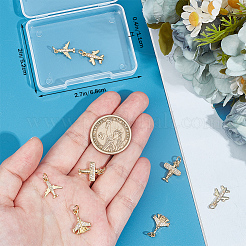 8Pcs 4 Style Brass Pave Cubic Zirconia Pendants&nbsp;KK-BBC0012-88