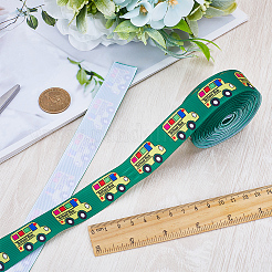 10 Yards Back To School Theme Polyester Grosgrain Ribbon&nbsp;OCOR-WH0082-82A