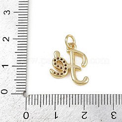 Brass Micro Pave Clear Cubic Zirconia Pendants&nbsp;KK-D409-36G-A