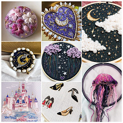 6Pcs 6 Colors 12-Ply Polyester Metallic Embroidery Threads&nbsp;DIY-TAC0020-74