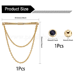 1Pc Brass Hanging Chains Collar Pins Tie Clips&nbsp;DIY-CA0005-89G