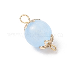 Dyed Natural Selenite Round Connector Charms&nbsp;PALLOY-JF04271