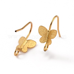 Brass Butterfly Earring Hooks&nbsp;EJEW-WH0015-12G