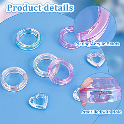 24Pcs 8 Styles Plating Acrylic Beads&nbsp;FIND-PH0022-04
