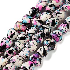 Spray Printed Synthetic Turquoise Beads Strands&nbsp;TURQ-P002-01A-03