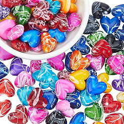 100Pcs Spray Painted Drawbench Acrylic Beads&nbsp;ACRP-PA0001-03
