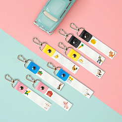 PU Leather & Cotton Name Marker Keychain&nbsp;AJEW-WH0514-022