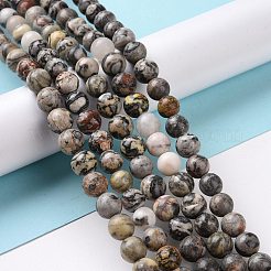 Natural Map Stone/Picasso Stone/Picasso Jasper Beads Strands&nbsp;G-D481-09