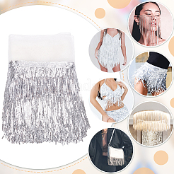 PVC Sequin/Paillette Tassel Fringe Polyester Ribbon&nbsp;DIY-WH0308-297A