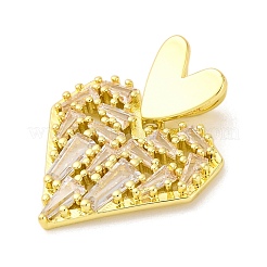 Brass Pendants with Cubic Zirconia&nbsp;KK-D536-06G