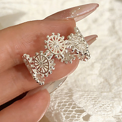 Ferris Wheel Hollow Out Brass Cuff Open Rings for Women&nbsp;WGFFB0A-01
