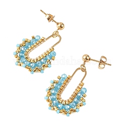 3 Pairs 3 Colors 304 Stainless Steel Dangle Stud Earring Sets for Women&nbsp;EJEW-MZ00756
