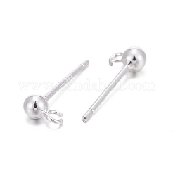 925 Sterling Silver Stud Earring Findings&nbsp;STER-S002-48