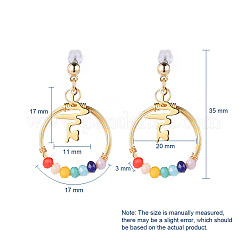 Faceted Glass Dangle Earrings&nbsp;EJEW-JE03734