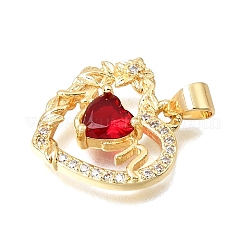 Mother's Day Brass Micro Pave Cubic Zirconia Pendants&nbsp;KK-E802-37G-E