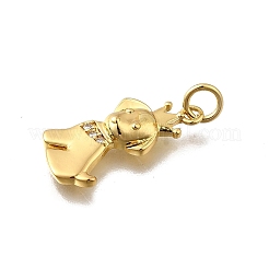 Brass Micro Pave Clear Cubic Zirconia Pendants&nbsp;KK-F899-02B-G