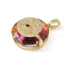 Brass Micro Pave Cubic Zirconia with Glass Pendents&nbsp;KK-Q815-04G