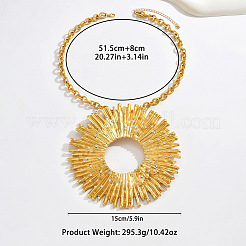 Exaggerated Alloy Crystal Rhinestone Sun Big Pendant Necklaces for Women&nbsp;WG395AB-01