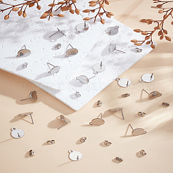 20Pcs 304 Stainless Steel Stud Earring Findings&nbsp;STAS-LP0001-77
