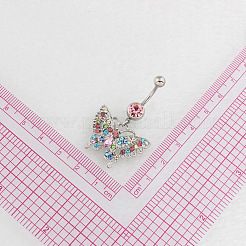 Butterfly Rhinestone Charm Belly Ring&nbsp;BUER-PW0001-029A