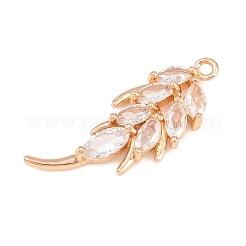 Brass Micro Pave Clear Cubic Zirconia Pendants&nbsp;KK-D265-07G