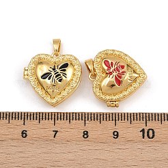 Brass Enamel Locket Pendants&nbsp;KK-P335-09G