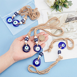 6Pcs Handmade Lampwork Evil Eye Pendants Decoration&nbsp;HJEW-PH0001-53