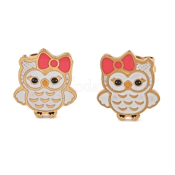 Brass Enamel Stud Earrings&nbsp;EJEW-B119-01G-02