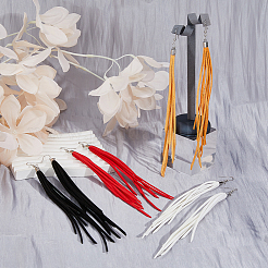 4 Pairs 4 Colors Faux Suede Tassel Earrings&nbsp;EJEW-FI0003-10
