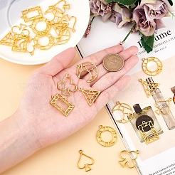 24Pcs 6 Styles Zinc Alloy Open Back Bezel Pendants&nbsp;PALLOY-SC0003-55G