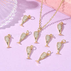 SHEGRACE Brass Clear Cubic Zirconia Pendants&nbsp;XGRQ3K203-525G