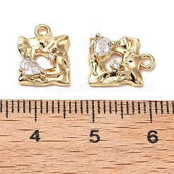 Brass Micro Pave Clear Cubic Zirconia Charms&nbsp;KK-A259-29G