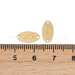 304 Stainless Steel Oval with Love Links Connector Charms&nbsp;STAS-K295-09G