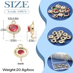 10Pcs Light Gold Plated Brass Pave Cubic Zirconia Connector Charms&nbsp;KK-CJ0002-26