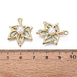 Alloy with ABS Imitation Pearl & Crystal Rhinestone & Acrylic Pendants&nbsp;PALLOY-Q466-04G-03