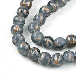 Baking Paint Glass Beads Strands&nbsp;DGLA-N010-8mm-09