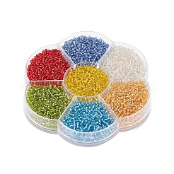 7 Colors Glass Round Seed Beads&nbsp;SEED-YW0001-24A-01