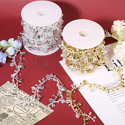 2 Rolls 2 Colors Plastic Diamond Beaded Trim&nbsp;OCOR-CA0001-32