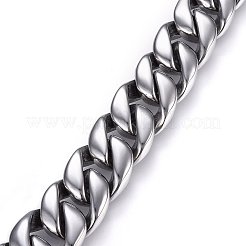 Tarnish Resistant 304 Stainless Steel Curb Chains Bracelets&nbsp;BJEW-E346-19P