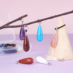 18Pcs 18 Style Natural & Synthetic Gemstone Pendants&nbsp;G-KS0001-13