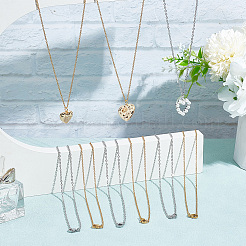 20Pcs 2 Colors 304 Stainless Steel Cable Chain Necklaces Set&nbsp;MAK-NB0001-20