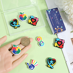 5 Styles Infantile Autism Theme Silicone Focal Beads&nbsp;SIL-SC0002-41