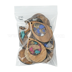 14Pcs 7 Colors Walnut Wood Resin Pendants&nbsp;WOOD-FS0001-31